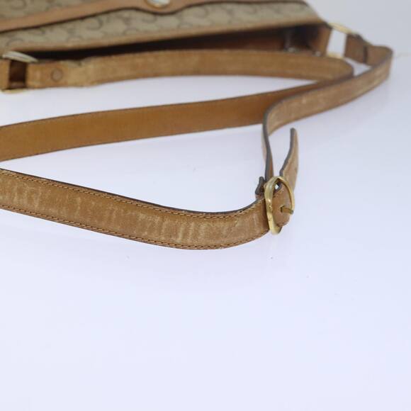 CELINE C Macadam Canvas Shoulder Bag Leather Beige - Picture 7 of 12